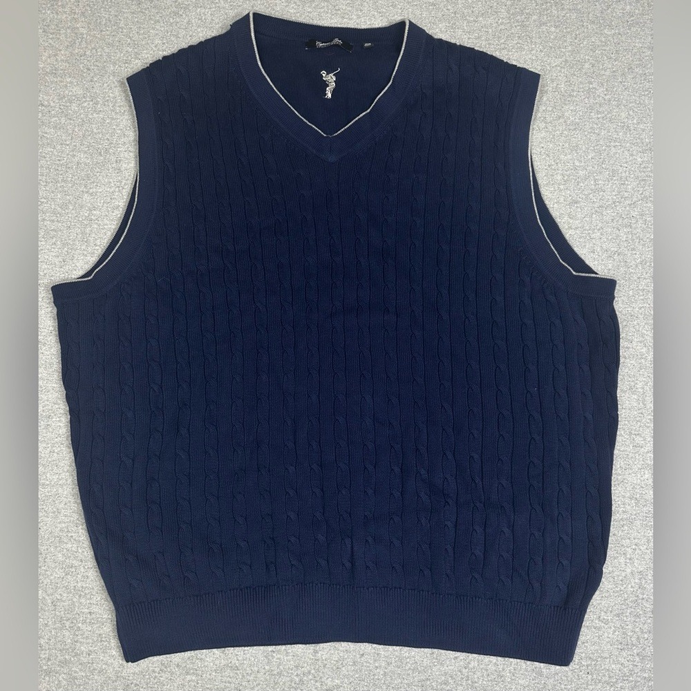 Cypress Links Sweater Vest Mens 2XL Cable Knit Pullover Golf Classic Preppy Club